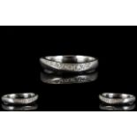 Platinum And Diamond Eternity Ring Set with round modern brilliant cut diamonds, fully hallmarked,