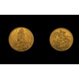 Queen Victoria Superb 22ct Gold Jubilee Head Full Sovereign - Date 1891. Sydney Mint & High Grade E.