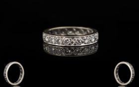 18ct White Gold Attractive Diamond Set Full Eternity Ring The round brilliant cut diamonds of