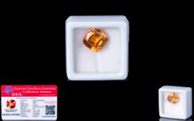 Natural Orange Sapphire Loose Gemstone With GGL Certificate/Report Stating The Sapphire To Be 9.