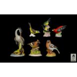 Excellent Collection of Signed Hand Painted Porcelain Ceramic Bird Figures From Different Factories