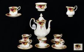 Royal Albert Old Country Roses Fifteen Piece Coffee Service To include coffee pot, cream jug,