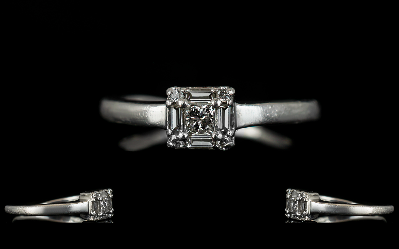 Platinum Diamond Set Dress Ring of Pleasing Appearance,