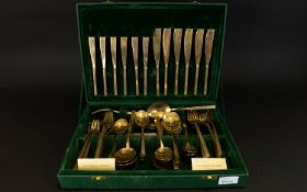 Boxed Set of Solid Bronze Cutlery handmade in Thailand, original price tag shows £190 retail.