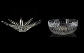 A Contemporary Shaped Baccarat Bowl Stylised Star Form, Etched Mark To Base. Diameter 15 Inches.