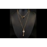 Folli Follie Contemporary Rose Gold Tone Crystal Set Heart Key Pendant Complete with original