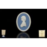 Wedgwood Blue Jasper Medallian Lady Diana. In original box, in as new condition.