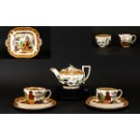 Wedgwood Wood Willow Pattern Tea For Two To Include Two Cups Saucers And Side Plates, Tea Pot,