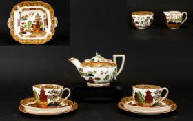 Wedgwood Wood Willow Pattern Tea For Two To Include Two Cups Saucers And Side Plates, Tea Pot,