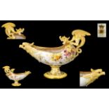 Late 19th Century Rare Royal Doulton Aesthetic Style Blush Ivory Centrepiece Gondola form bowl with