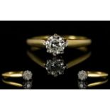 18ct Gold And Diamond Set Dress Ring - Illusion Set.