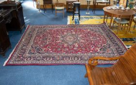 A Traditional And Very Large Afghan Wool Carpet In traditional Persian design with triple borders,