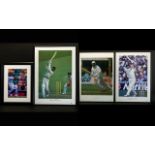 Cricket Interest A Collection Of Four Framed And Signed Colour Photographs All in good condition to