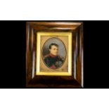 Napoleon Bonaparte Interest 19th Century Portrait Watercolour On Paper Unsigned head and shoulder