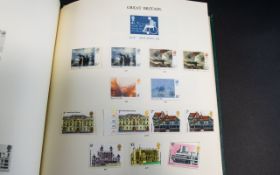 Stamp Interest - Green spring back windsor Great Britain volume 2 stamp album largely full