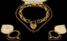 Antique Period - Fine Quality and Very Ornate 9ct Gold Bracelet,