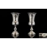 Judaica - Antique Period Pair of Silver Kiddush Cups. Hallmark for London 1901, Maker M.