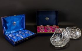 A Good Collection Of Thomas Webb Cut Crystal To include Large cut glass crystal basket with faceted