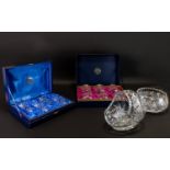 A Good Collection Of Thomas Webb Cut Crystal To include Large cut glass crystal basket with faceted
