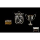 A Collection Of Silver Items Four pieces in total To include a cedar lined cigarette box,
