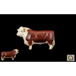 Beswick Bull Figure ' Polled Hereford Bull ' Champion of Champions. Model no 2549.