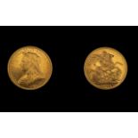 Queen Victoria - Superb 22ct Gold - Old Head Full Sovereign - Date 1895,