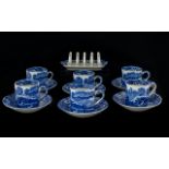 Copeland Spode Italian Pattern Demitasse Set Comprising six espresso/chocolate cups with matching