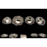 Edwardian Period - Attractive Pair of Ornate Open-worked Silver Bon Bon Dishes of Small Proportions.
