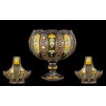 A Collection Of Bohemian Cut Glass Baskets And Bowls Three pieces in total,