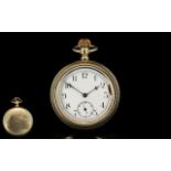 Railway Style Pocket Watch White enamel dial, Arabic numerals with subsidiary seconds, screw back