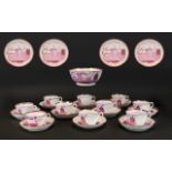 A Late 19th Century English Lustre Tea Set Approx 22 pieces in total, comprising cups, saucers,