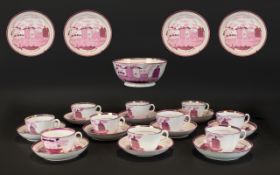 A Late 19th Century English Lustre Tea Set Approx 22 pieces in total, comprising cups, saucers,