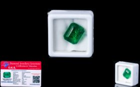 Natural Emerald Loose Gemstone With GGL Certificate/Report Stating The Emerald To Be 8.