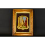 A 19th Century Box Framed Photographic Portrait Possibly a memento mori depicting a young girl with