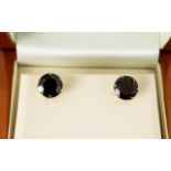 9ct Gold Stud Earrings Set With Large Garnets Circular form, each set with large,