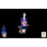Royal Doulton Early Hand Painted Figure ' Boy From Williamsburg ' Blue and Pink Colour way.