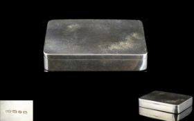 Victorian Period Rectangular Shaped Solid Silver Lidded Vesta Case and Combined Snuff Box of Plain