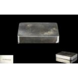 Victorian Period Rectangular Shaped Solid Silver Lidded Vesta Case and Combined Snuff Box of Plain