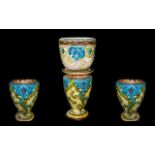 Minton Art Nouveau Majolica Glazed Jardiniere And Stand Early 20th Century floor standing planter
