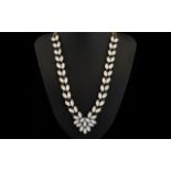 Faux Moonstone Statement Necklace,