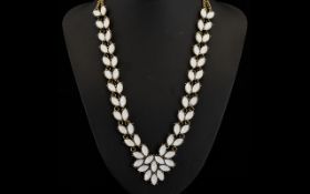 Faux Moonstone Statement Necklace,