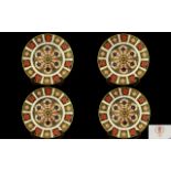 Royal Crown Derby Old Imari Cabinet Plates - set of four (4). Pattern number 1128, dated 1981.