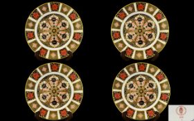 Royal Crown Derby Old Imari Cabinet Plates - set of four (4). Pattern number 1128, dated 1981.