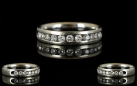 9ct Gold Diamond Eternity Ring Eleven diamonds channel set, fully hallmarked, ring size R