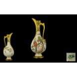 Royal Worcester - Persian Style Large and Impressive Hand Painted Ivory and Gilded Ewer / Pitcher