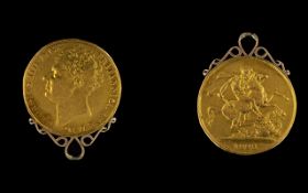 1823 George IV Gold Double Sovereign Two Pound Piece Dated 1823, with applied scroll.