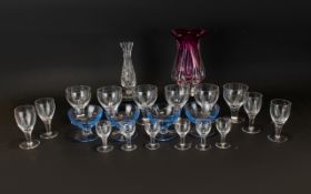 A Collection of Glass Ware including Edinburgh Bud Vase, Ruby Coloured Glass Flower Vase,