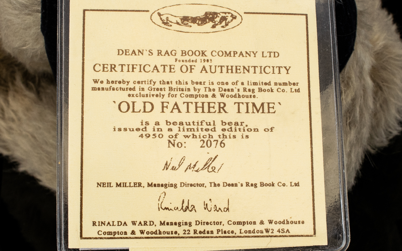 Deans Rag Book Ltd and Numbered Edition Growling Mohair Teddy Bear for Adults - Name ' Old Father - Bild 2 aus 2