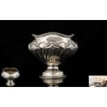 Antique Period - Sterling Silver Small Pedestal Vase of Well Designed Proportions / Form with Half
