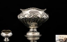 Antique Period - Sterling Silver Small Pedestal Vase of Well Designed Proportions / Form with Half